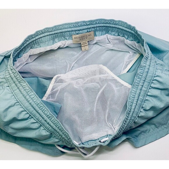 BURBERRY BRIT Swimwear Men's Large Short Shorts Mesh Lined Powder Blue - Picture 7 of 8